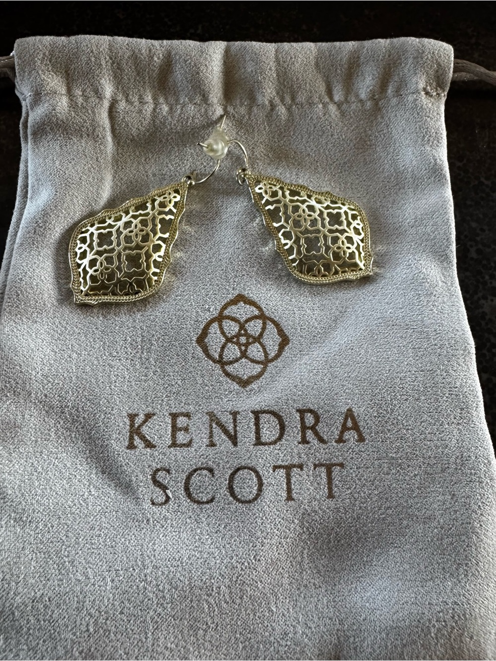 Kendra Scott Gold Filigree Drop Earrings